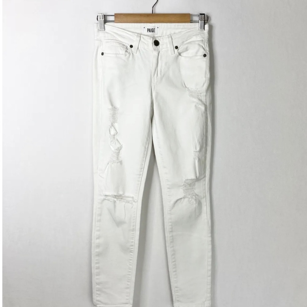 Beautiful Paige jeans.  White ultra skinny verdugo jeans size 31. MSRP $199
